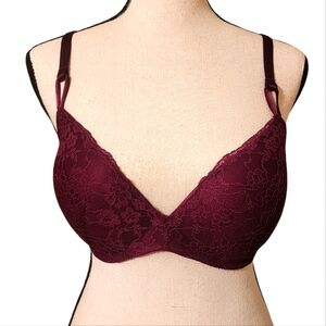 Victoria's Secret Padded No Wire Bra in Burgundy, Sz. 34D